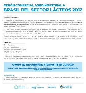 El gobierno convoca a al sector lácteo a una misión comercial en Brasil 1 brasil lacteos