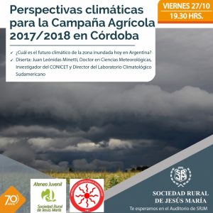 Llega una charla sobre perspectivas climáticas en Córdoba 1 curso srjm