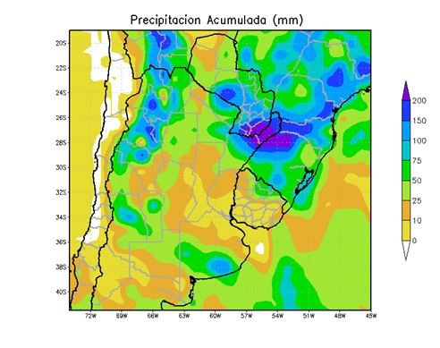 Llegan las lluvias a la región pampeana entre el 11 y el 17 de enero 2 Precipitacion Acumulada