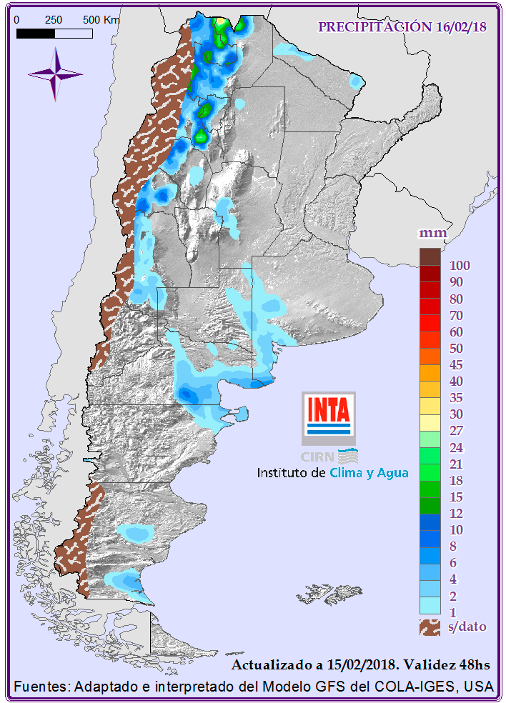 Altas temperaturas y poca agua para la zona núcleo durante el fin de semana 1 Precipitaciones