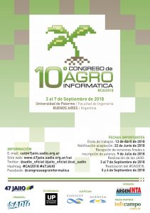 Convocatoria para el Congreso de Agroinformática 2018 1 agroinormatica