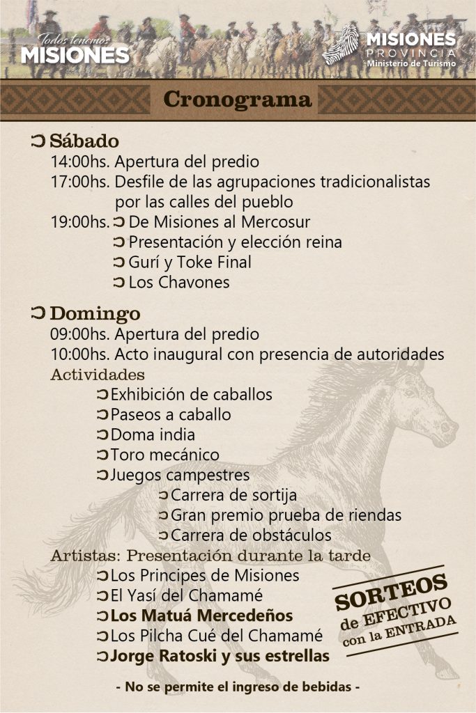 San José se prepara para la 3ra edición de la “Fiesta Provincial del Caballo” 1 3 fiesta prov del caballo cronograma