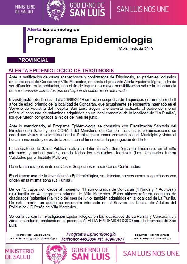 San Luis pidió que el Senasa suspenda la faena de cerdos tras 32 casos de triquinosis 1 triqui1