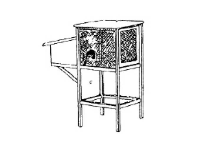 Jaula de madera con madriguera externa