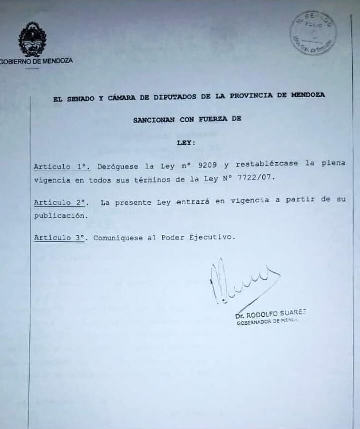 Mendoza derogó la ley 9209 luego de las masivas protestas por el agua 2 ambiente mineria mendoza infocampo1