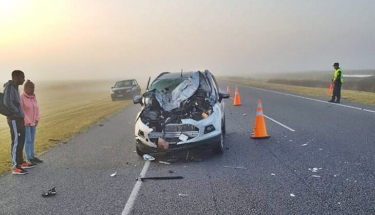 accidente de camioneta en la ruta 2