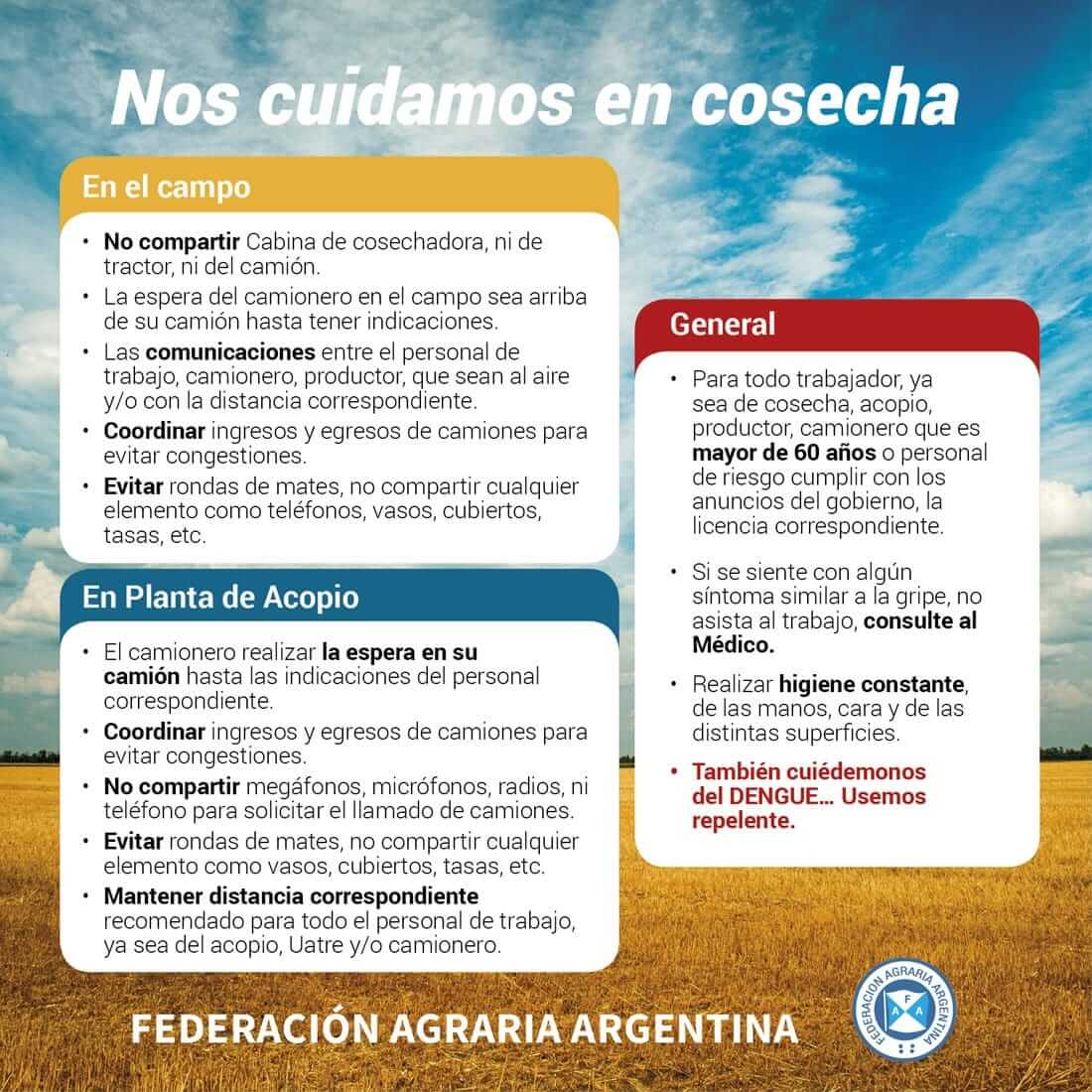 Cosecha Coronavirus FAA Infocampo