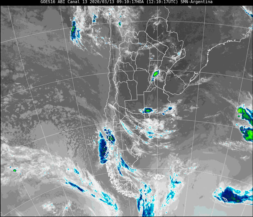 Continúan las alertas por tormentas fuertes en la zona núcleo 1 imagen satelital