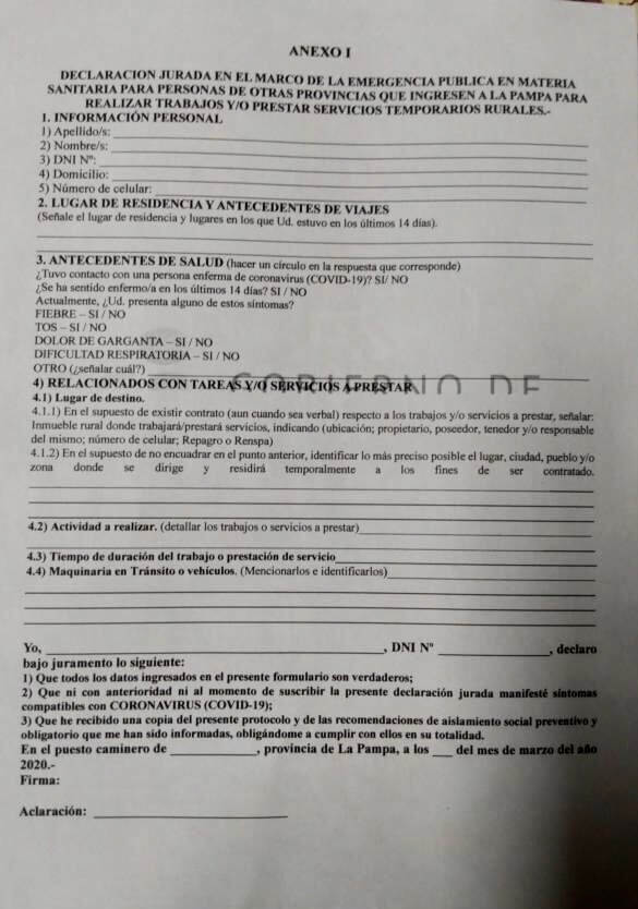 la pampa declaracion jurada