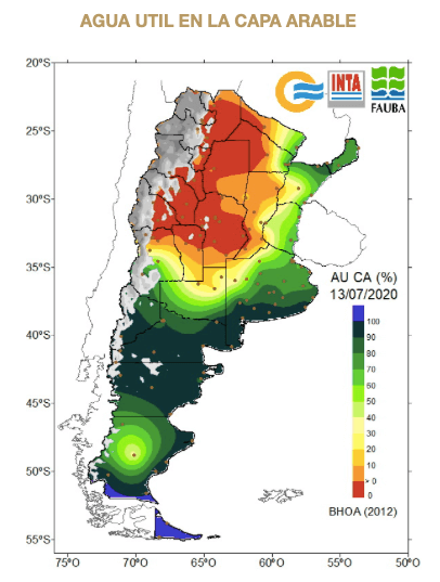 ¿Quién es el que más está sufriendo la falta de lluvias y el frío intenso estos días? 1 Mapa de humedad 200714