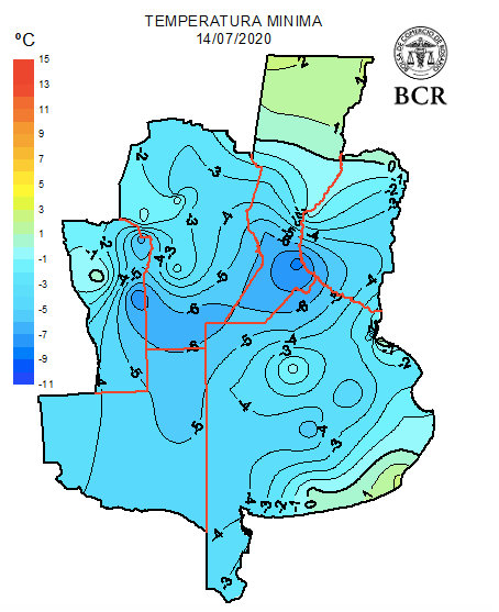 ¿Quién es el que más está sufriendo la falta de lluvias y el frío intenso estos días? 2 Mapa de temperaturas 200714