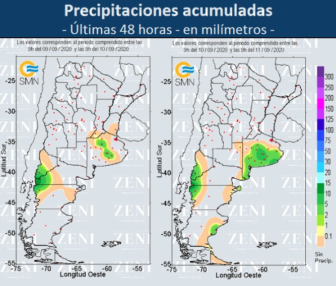 Trigo, maíz, girasol...¿cambia la estabilidad del clima el fin de semana? 1 Lluvias acumuladas 200909-10