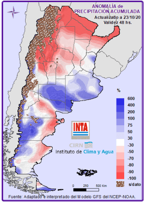 Lluvias previstas hasta el 30 de octubre 2020