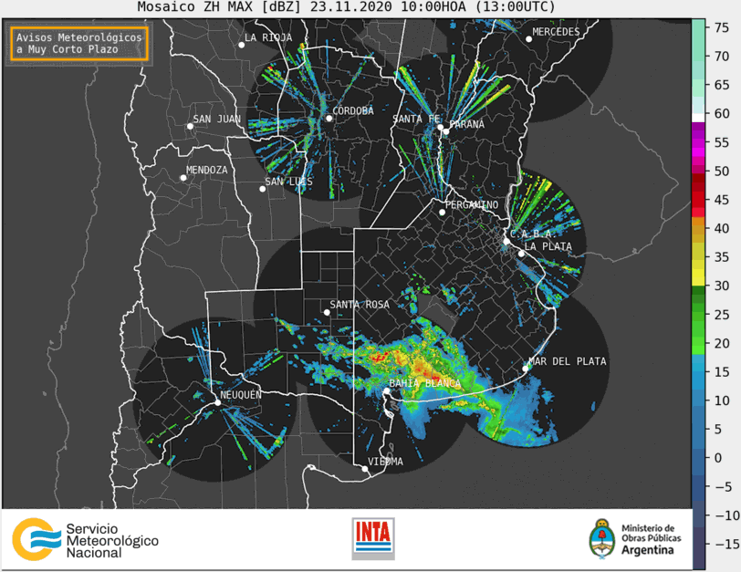 "Alerta duplicado": Un frente de tormenta fuerte se instaló el sur de la provincia de Buenos Aires y La Pampa 1 201123 Tormentas fuertes Sudoeste bonaerense