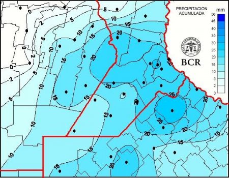 Mapa de lluvias de los primeros días de enero
