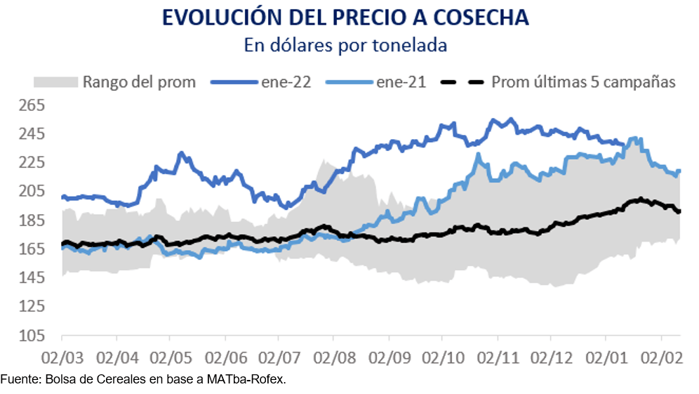 precio a cosecha trigo