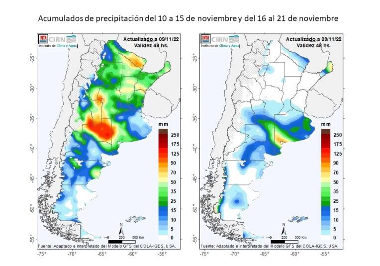 Lluvias mapa INTA