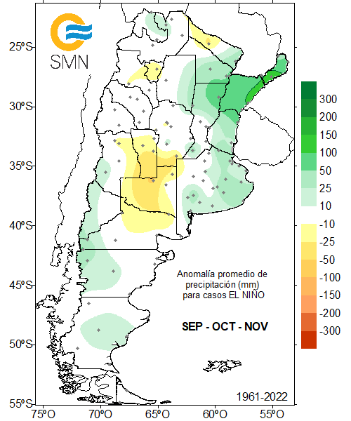 El Niño ya está oficialmente en Argentina: ¿qué implica para el clima? 1 mapa lluvias el nino