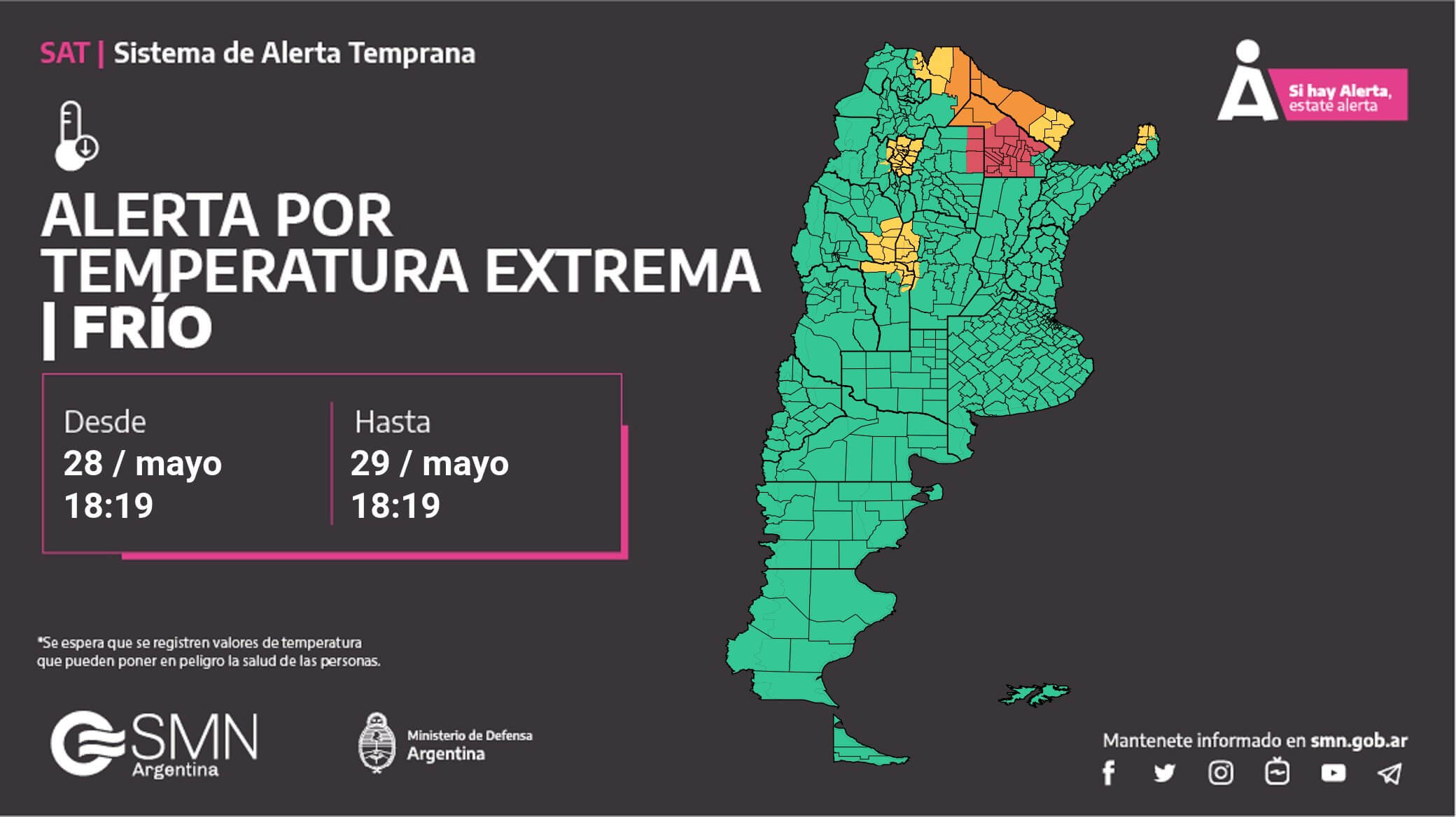 alerta temperatura frio smn