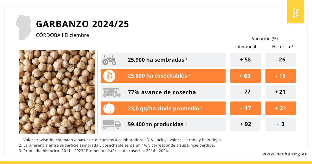 Tras varias campañas flojas, trigo y garbanzo cierran en Córdoba una cosecha con fuerte recuperación 3 numeros garbanzo bccba