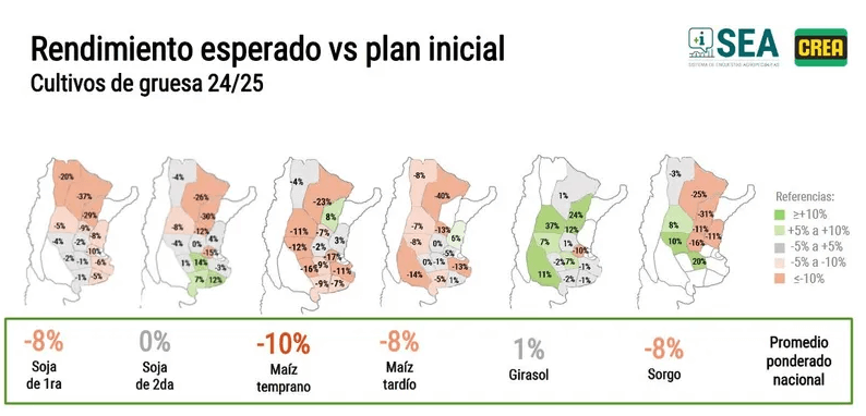 crea rinde esperado versus inicio
