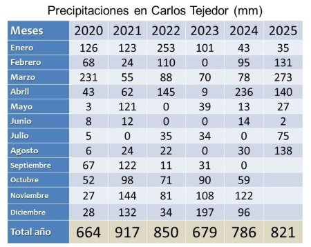 lluvias tejedor