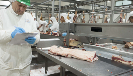Procesamiento de carne en frigorífico.