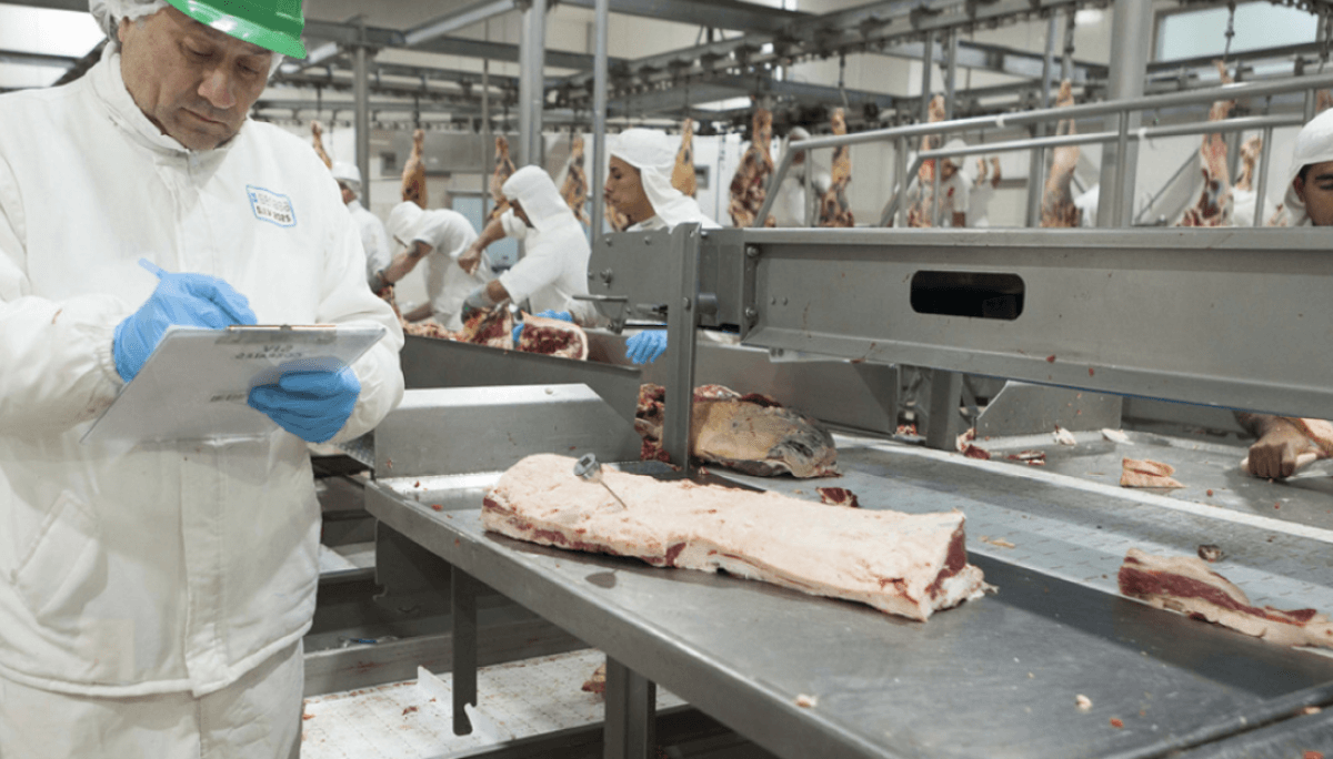 Procesamiento de carne en frigorífico.