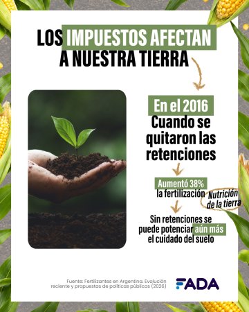 Una mejora no solo para los suelos: por qué una mejor fertilización puede "nutrir" de 40.000 empleos al país 1 Impuestos afectan la tierra 2 Nutricion suelo FADA
