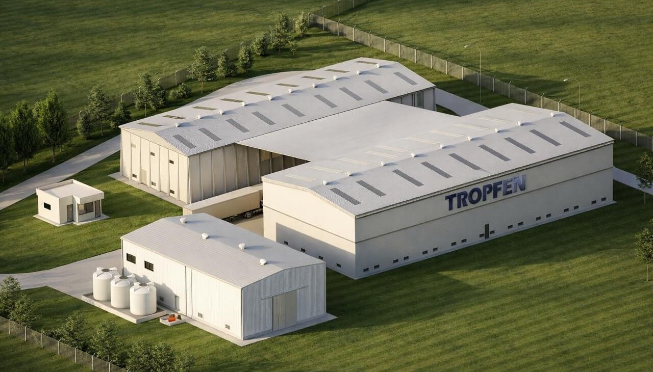 Un “proyecto de amigos” que ya opera en 4 países: cumplieron 10 años con los biológicos y van por otra década de expansión 3 Tropfen render de la obra vista aerea